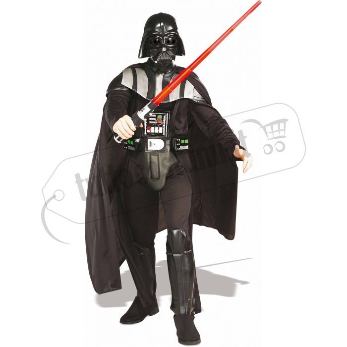 Costume temibile Darth Fener di Guerre Stellari con casco e spada. Quanto costa online? 